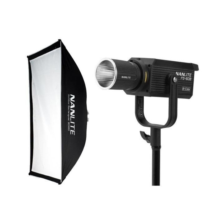 Nanlite Fs 60B Led Spotlight + Rectangle Softbox 60x90Cm Black