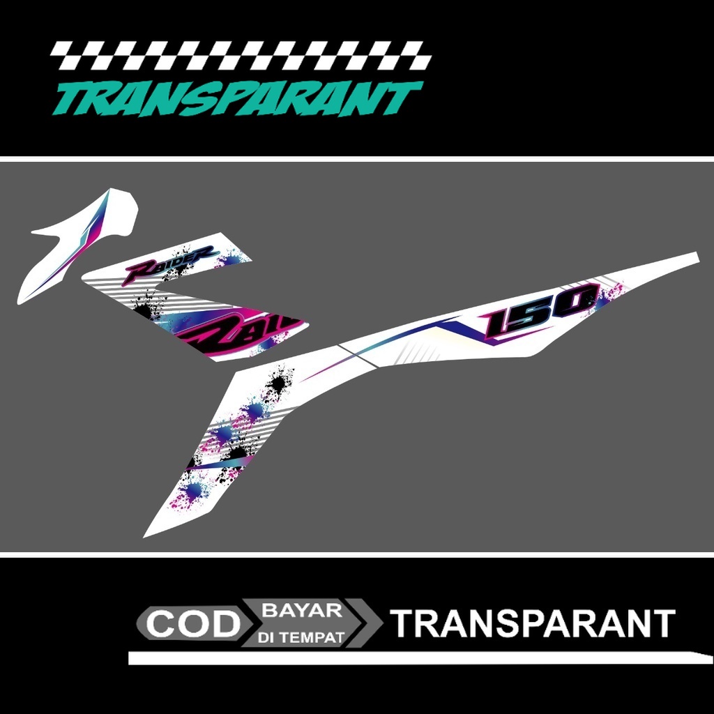 STRIPING STIKER TRANSPARAN RAINBOW SATRIA FU INJEKSI CUSTOM striping transparant viral keren bisa co