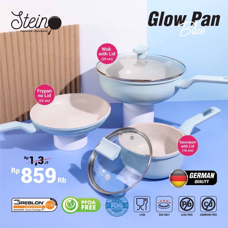 Glow Pan BLUE Satuan Series Steincookware