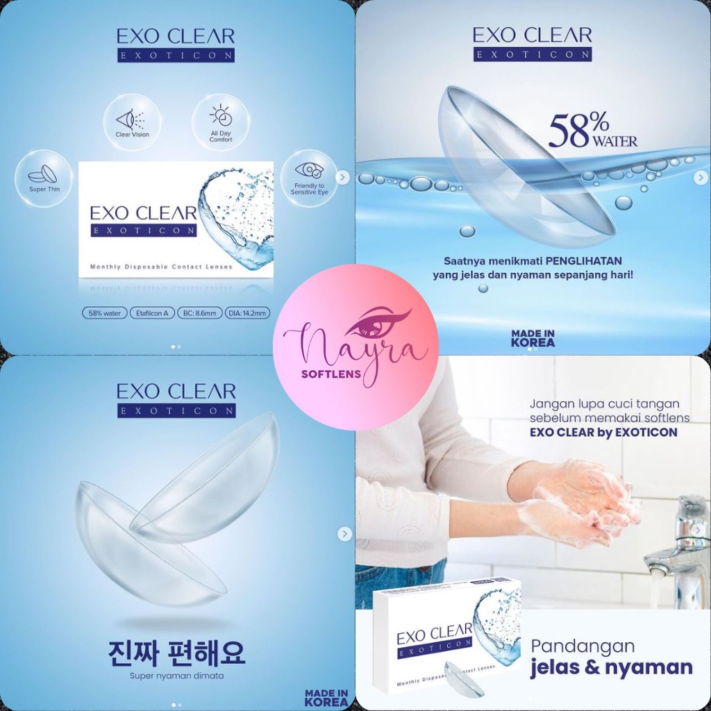 [✅ GROSIR] SOFTLENS (MINUS) BENING X2 EXO CLEAR 14.2 MM (-0.5 sd -10) - Lensa Kontak Lensa Mata - Na