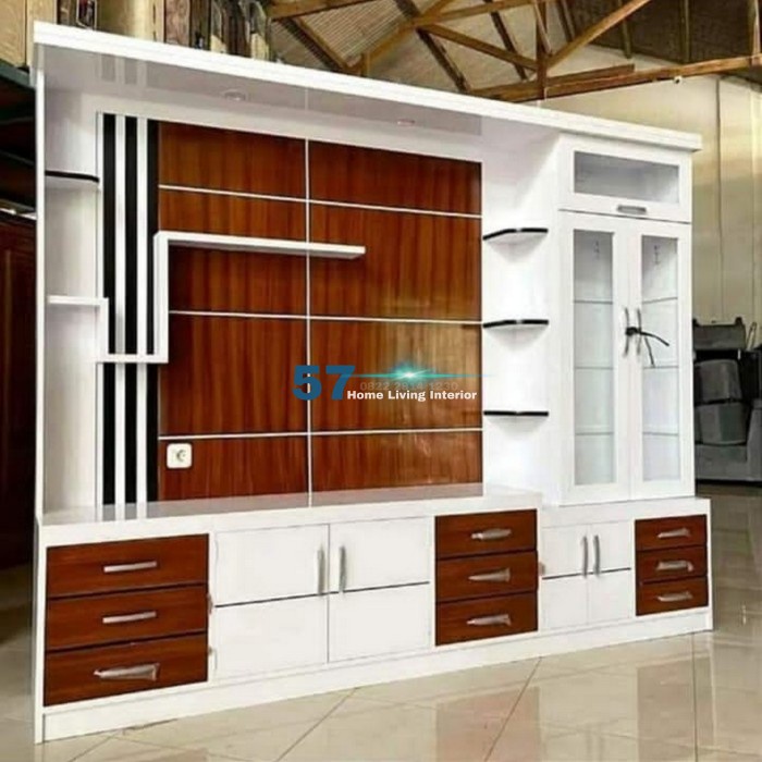 Lemari Partisi Penyekat Ruangan - Lemari Hias Minimalis Bahan Plywood