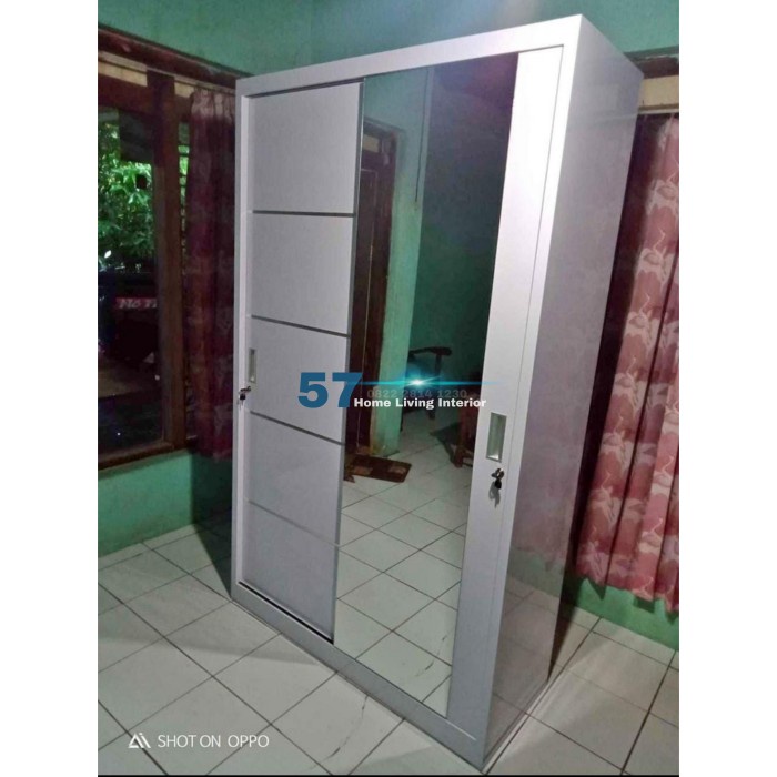 Lemari Pakaian Sliding Pintu 2 Minimalis Bahan Multiplek HPL