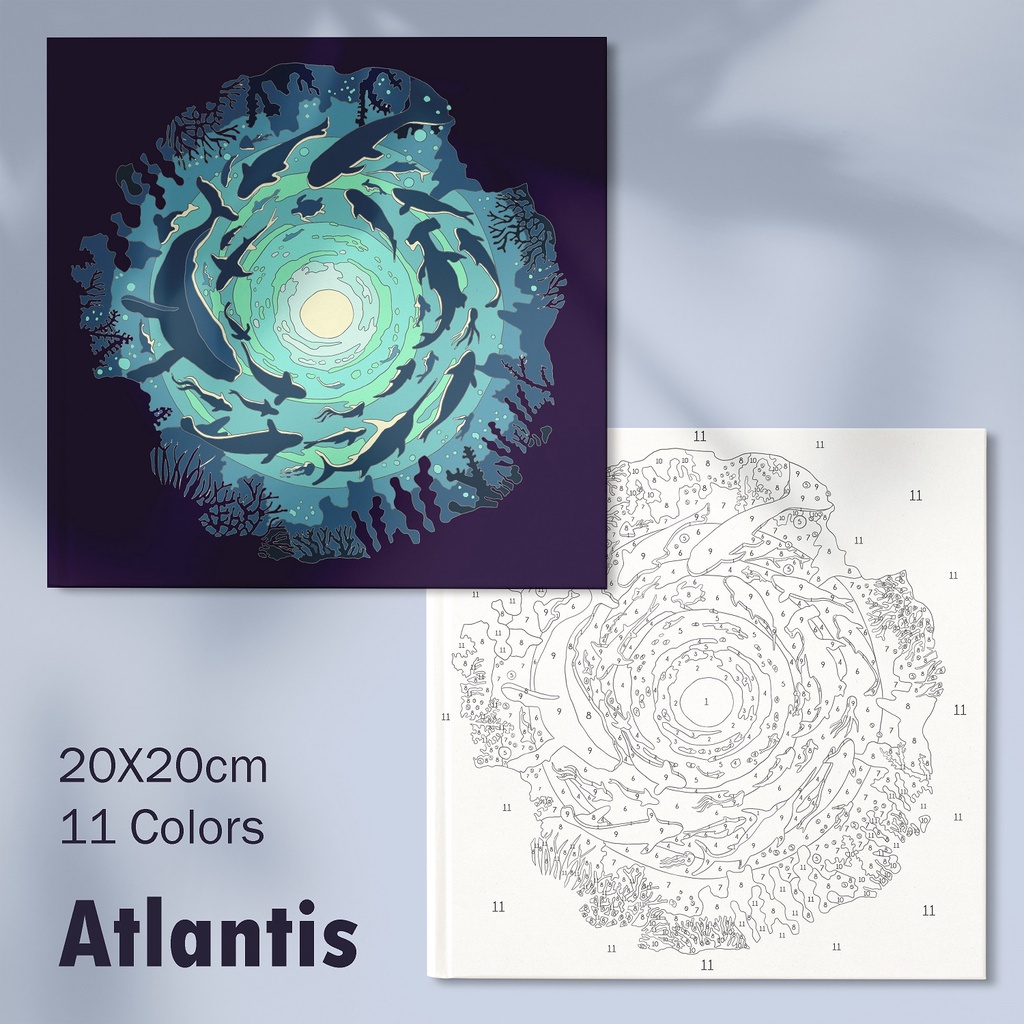 

Paint by Numbers ATLANTIS Edition / DIY Canvas Kanvas Gambar Pemandangan Number Melukis Lukis Angka Basic
