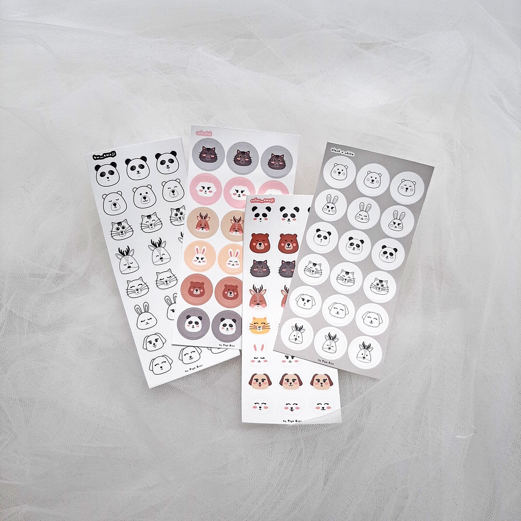 

PIPE RICI Animal Sticker / Stiker Hewan Lucu Bulat Bujo Journaling Bullet Jurnal Animals