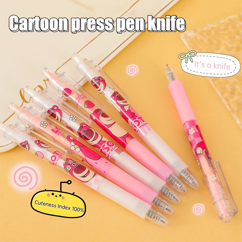 

【COD】Pemotong Kertas Pena yang Dapat Ditarik Beruang Stroberi Pemotong Seni Kartun Pemotong Portabel Lucu-G