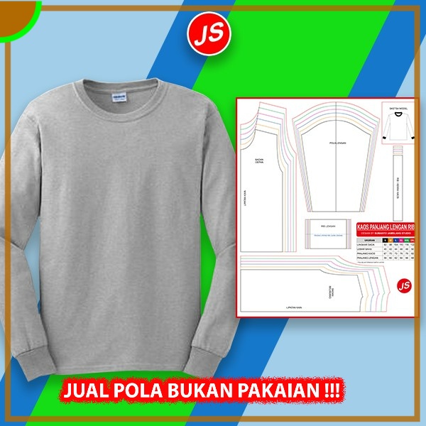 Pola Jiplak Kaos Panjang Lengan RIB | Aneka Pola