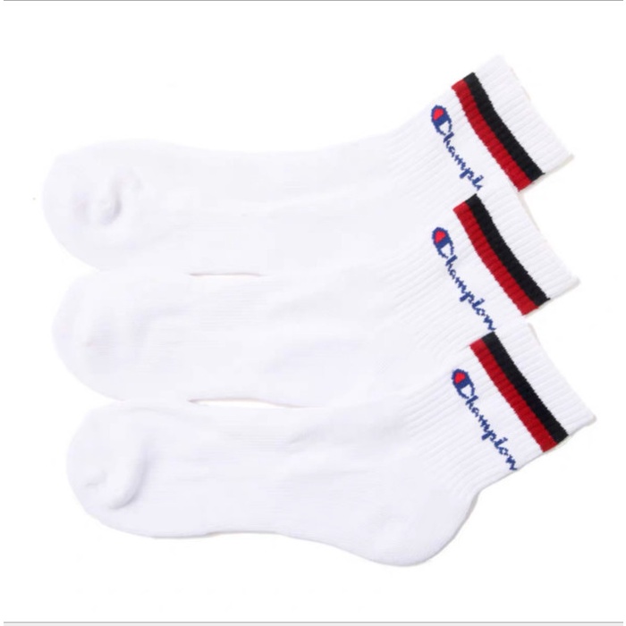 [LA52] CP003 Kaos Kaki Champion Original Socks Classic unisex pria wanita - Putih