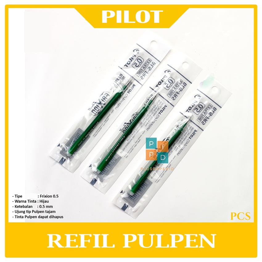 

FRIXION - Refill isi pulpen pilot 0,5 Hijau - Green - Pcs