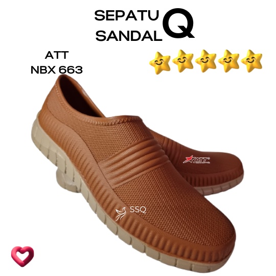 ATT NBX 663 Sepatu Slip On Pria Karet Anti Air model Garis keren 39-43