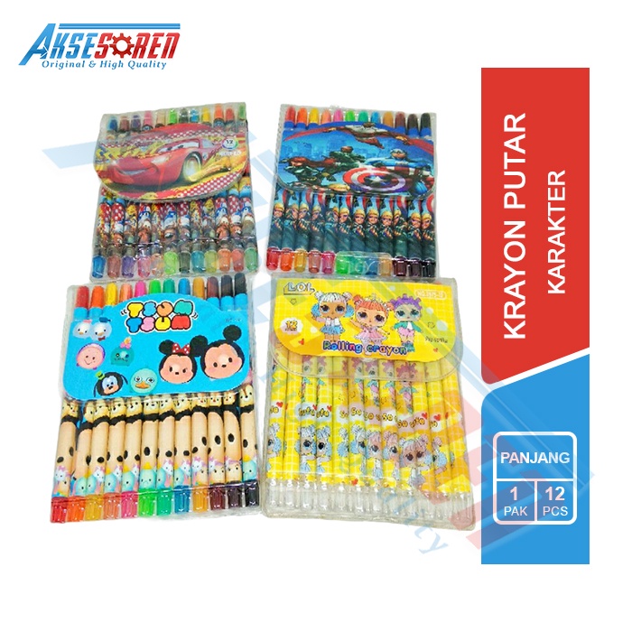 

Crayon Putar Panjang KM [1 Set/12 Warna] / KM Crayon Pen / Krayon Panjang Puter Lucu / Crayon Motif Anak anak / Kerayon Unik Murah / rolling Crayon / Crayon 12 Colour / Pensil Mewarnai / Alat Tulis Sekolah