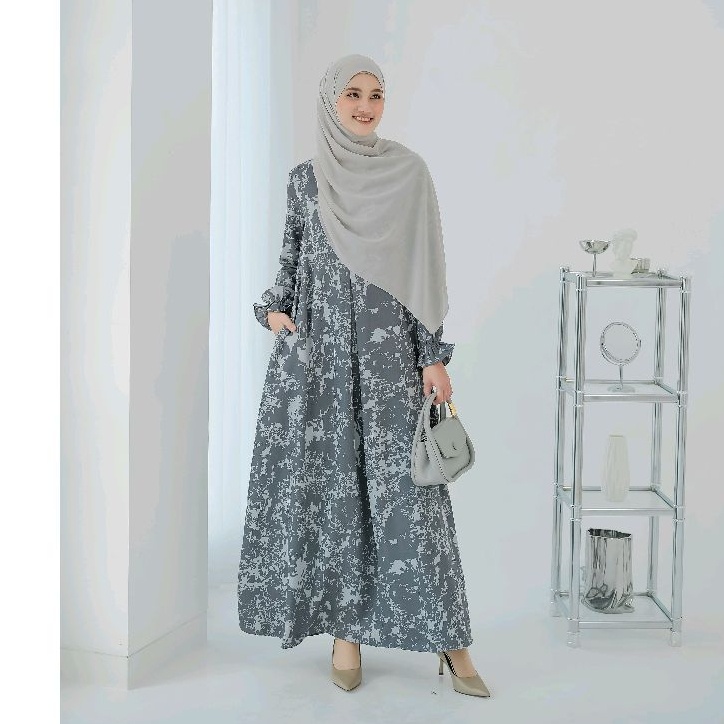 elka_looks Kirana Dress Gamis Bahan Shakilla Busui Gamis Homedress Gamis Size S - XL