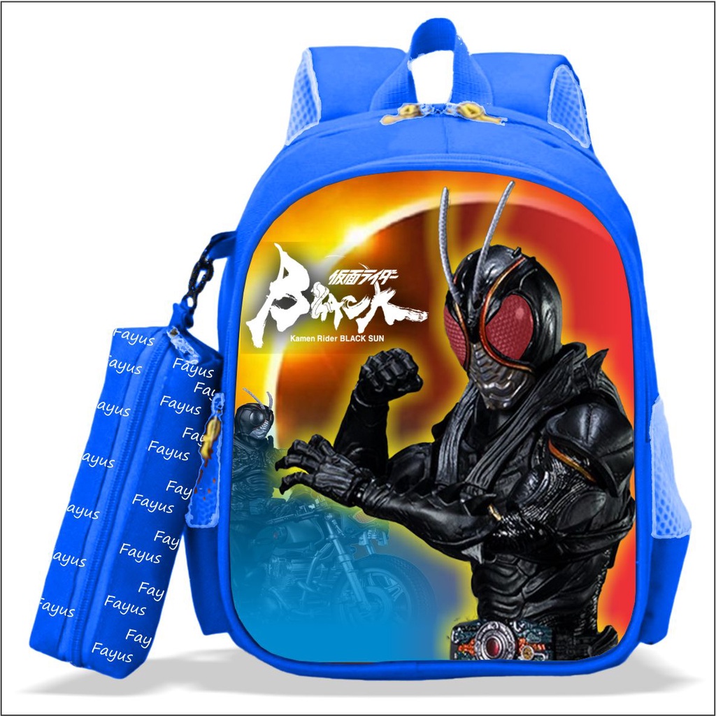 READY Tas sekolah anak ransel karakter KAMEN RIDER BLACK SUN terbaru 2021 murah SD TK PAUD 2in1 bisa