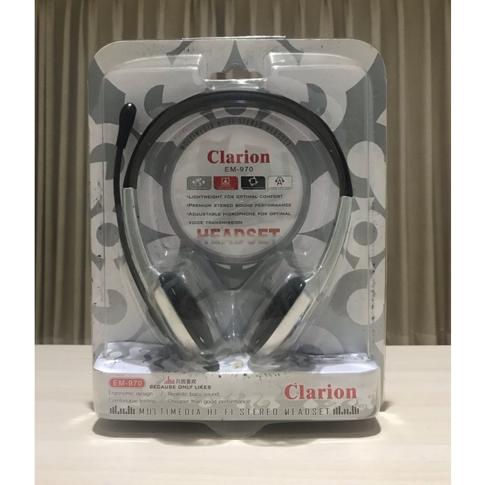 PART2 HEADSET STEREO WITH MICROPHONE CABEL CLARION EM-970