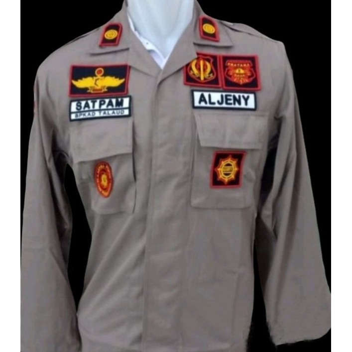 Terbaru seragam kemeja PDL SATPAM satu setel bordir komputer timbul Terlaris