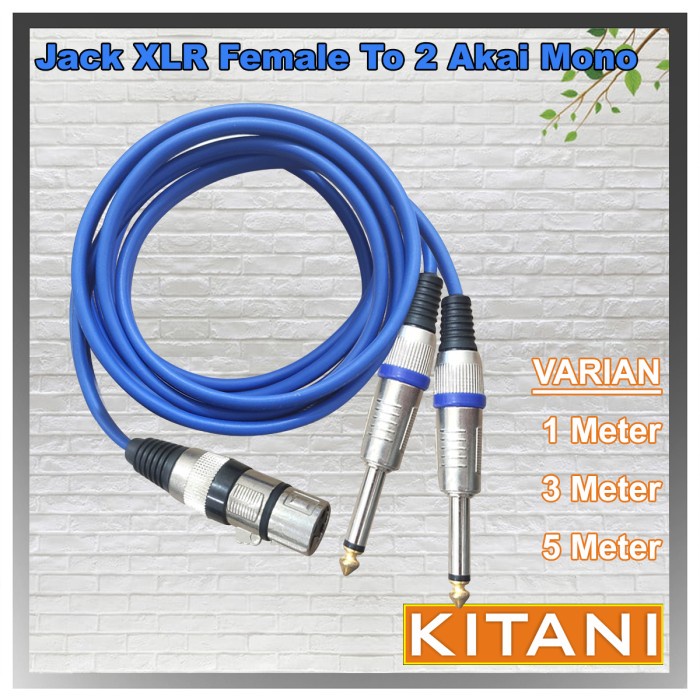 Jack Audio 1x XLR Female To 2x Akai 6.5 Mono 1m/3m/5m - KITANI ADS AUDIO