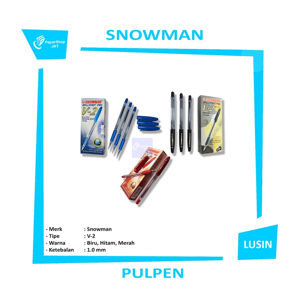 

SNOWMAN - Pulpen Ballpoint Pen V2 1.0 mm - Lusin
