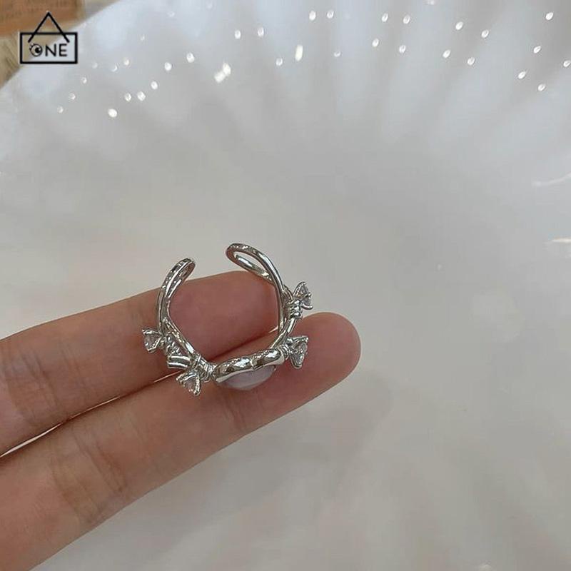 COD❤️Rasa Desain Pink Love Thorn Opal Zirkon Cincin  Wanita Cincin Fashion Keren Manis-A.one