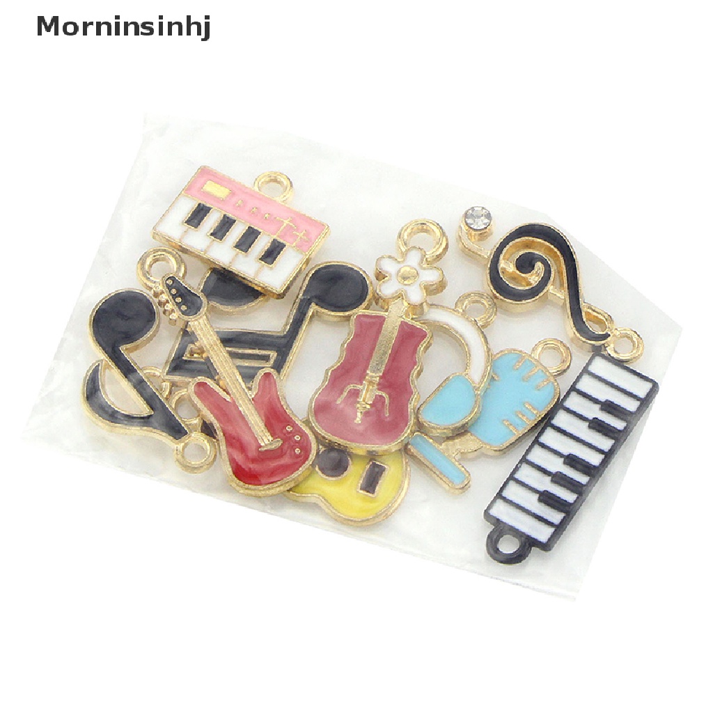 Mornin 10Pcs/set Musik Musical Note Enamel Ch Liontin DIY Gelang Kalung Anting Membuat Perhiasan Aksesoris id