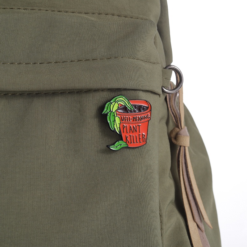 Lucu Pembunuh Tanaman Enamel Pin Bros Kutipan Lucu Berkebun Pot Bros Lencana Laple Pin Kartun Perhiasan Hadiah