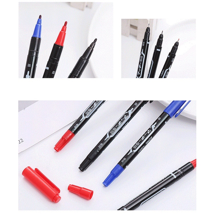 10pcs Spidol Marker Dua Kepala Tinta Permanent OSM-ST0044