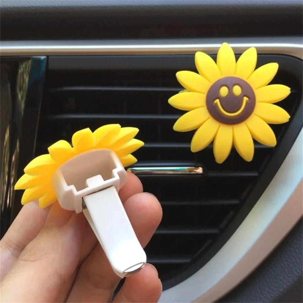 Quinton Pengharum Ruangan Mobil Dekorasi Ac Lucu Car-Styling Auto Aroma Diffuser Sunflower Aromaterapi Klip