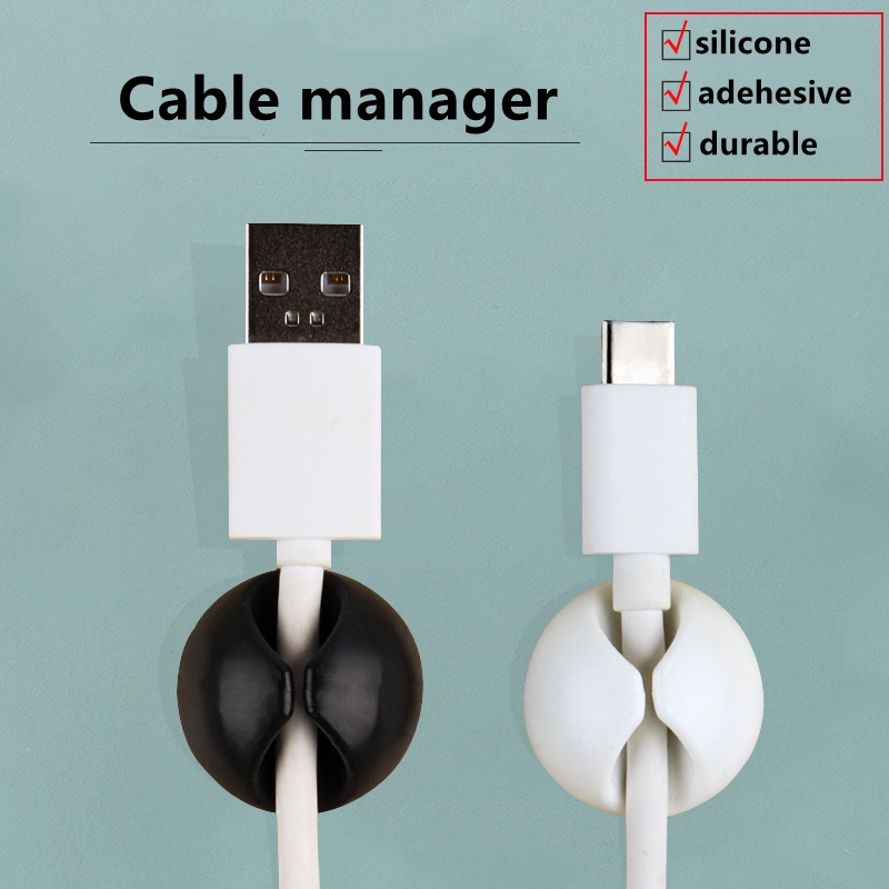 10pcs Self-adhesive Non-marking Bebas Paku Manajer Kabel USB Desktop Penyimpanan Kabel Data Tetap Klip Kabel Mobil Kawat Berliku Pengikut