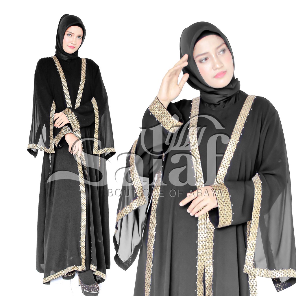 Terbaru ✨ Gamis Syari Wanita Exclusive Casual Abaya Hitam Turkey Bahan Jetblack Lembut Kwalitas Bout
