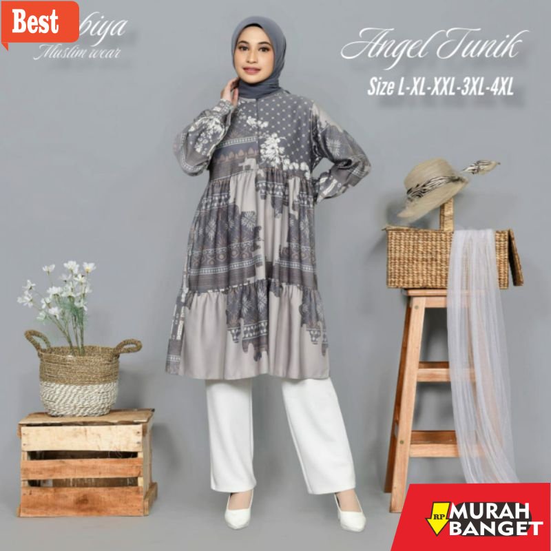Tunik jumbo terbaru untuk wanita- Midi Dress Wanita Jumbo L XL XXL XXXL XXXXL 5L Big Size ld 100 110