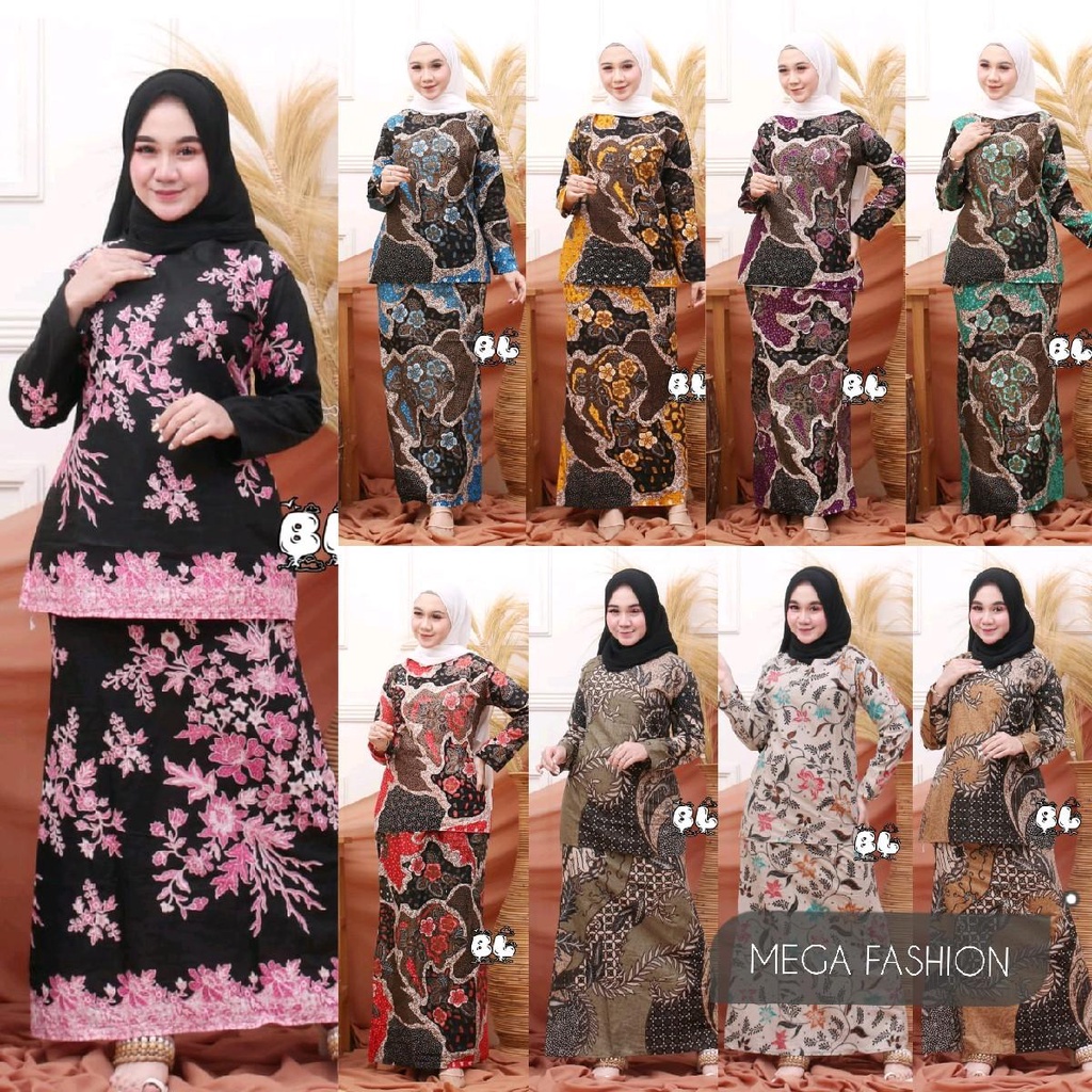 BAJU KURUNG MELAYU MALAYSIA RNB MOTIF BATIK ROK AND BLUS