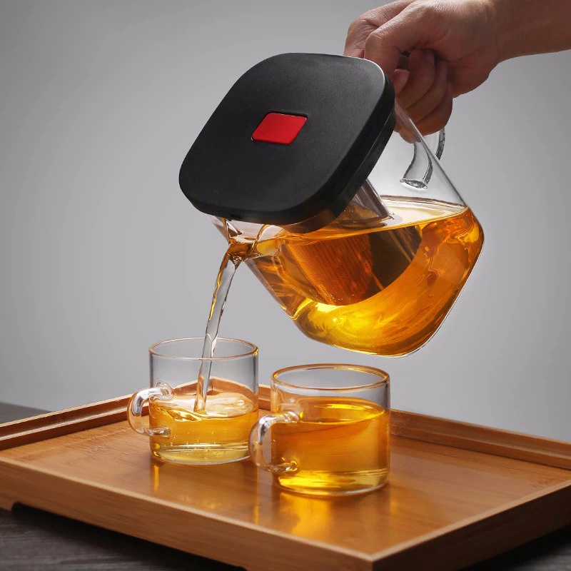 Teko teh kopi dengan saringan 600ml / tea pot glass elegan murah / TEAPOT KACA 600ML / SARINGAN TEH STAINLESS TEKO TEAPOT GLASS / Teko teh kopi dengan saringan