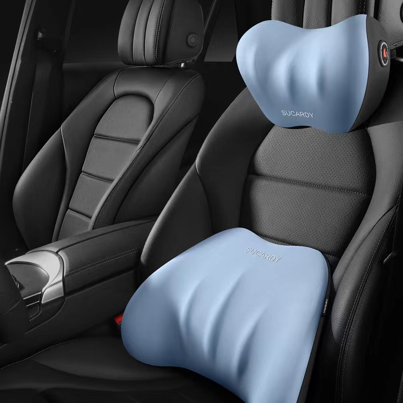 Bantal Leher Mobil Adjustable Headrest Untuk Kursi Kantor Bantal 3D Memory Foam pad Empat Musim Universal Car pillow Lumbar pad Civic CRV