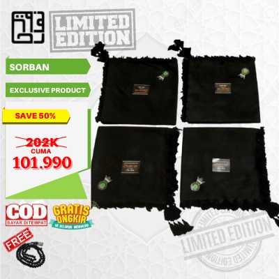 Sorban Hitam Madani Arabia Madinah Premium Lembut SH