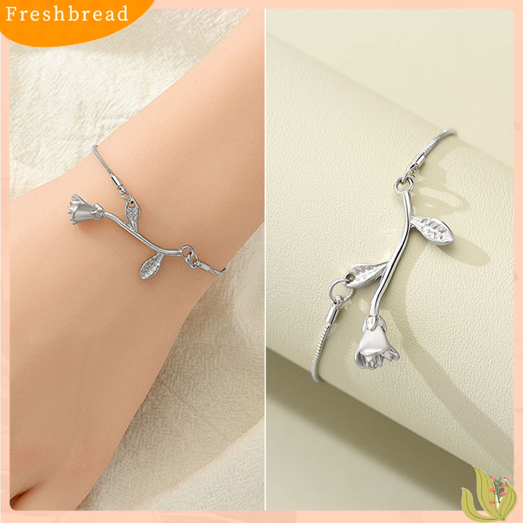 &lt; Freshbread &gt; Wanita Gelang Bright Luster Hias Adjustable Nyaman All-match Perhiasan Hadiah Wanita Sederhana Sastra Segar Bell Liontin Tarik Gelang Untuk Pacaran