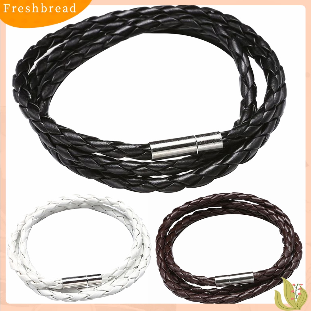 &lt; Freshbread &gt; Vintage Wanita Pria Multilayer Braided Leather Cuff Bangle Wristband Gelang Hadiah