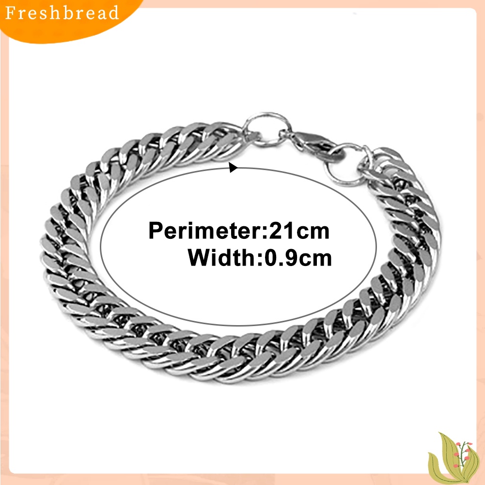 &lt; Freshbread &gt; Heavy Punk Rock Titanium Anti Karat Pria Fashion Gelang Perhiasan Bangle