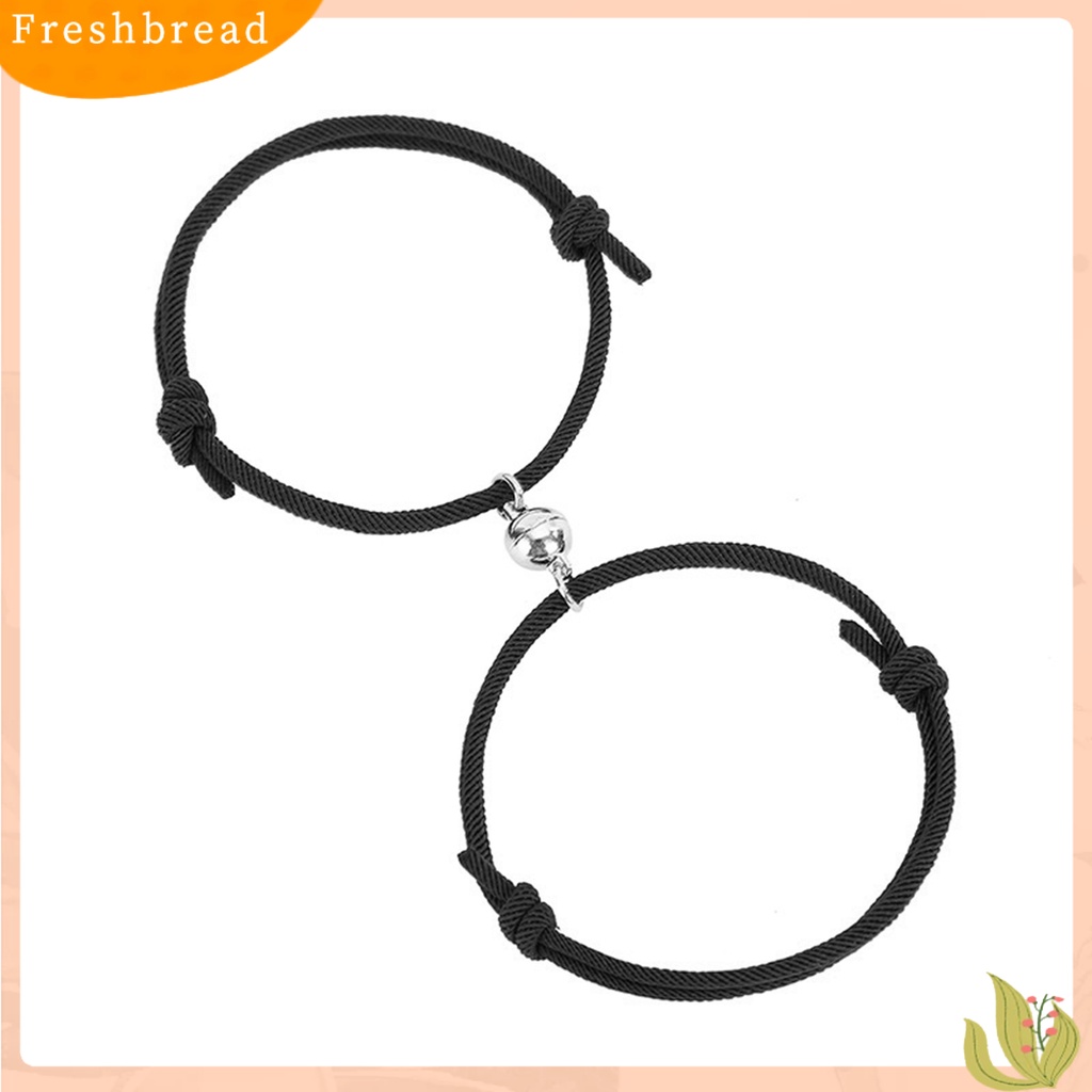 &lt; Freshbread &gt; 1pasang Gelang Pasangan Tenun Attract Tali Tangan Kekasih Jarak Jauh