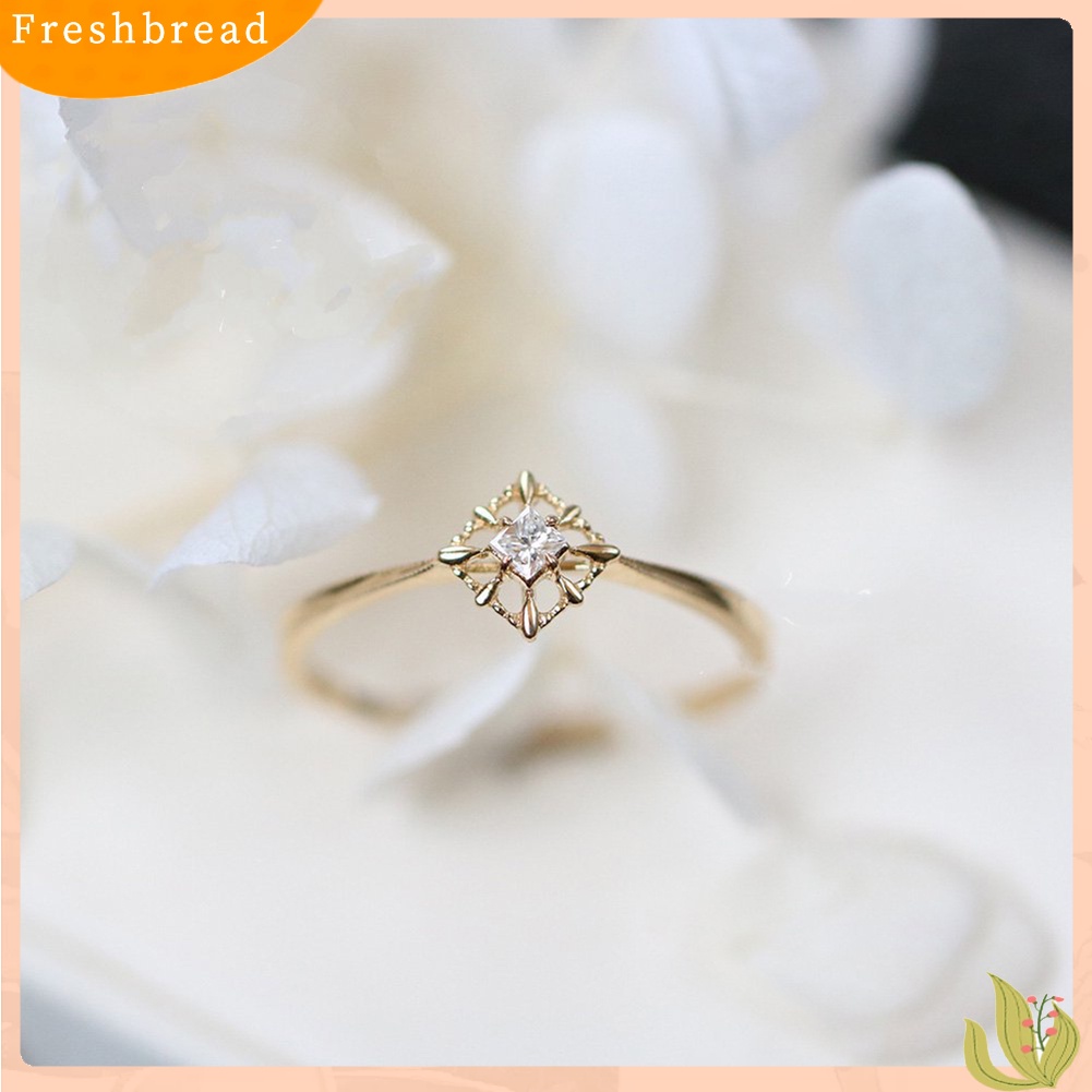 &lt; Freshbread &gt; Vintage Wanita Kubus Cubic Zirconia Bertatahkan Jari Cincin Pertunangan Perhiasan Hadiah