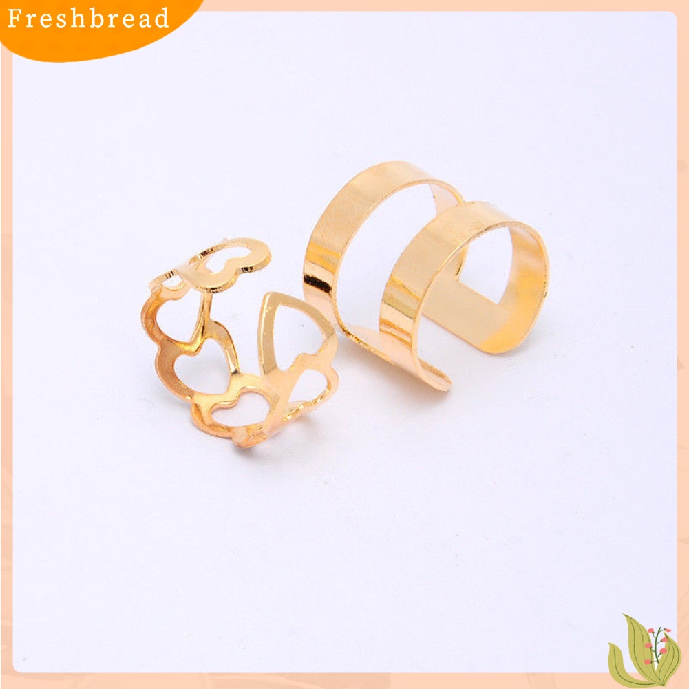 &lt; Freshbread &gt; 5Pcs/Set Wanita Fashion Berongga Midi Jari Di Atas Knuckle Stacking Rings