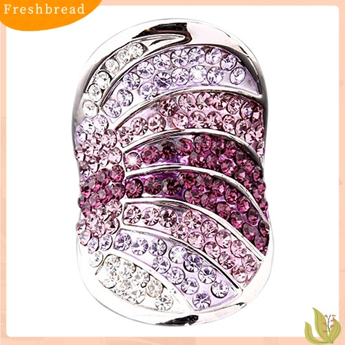 < Freshbread > 925 Sterling Silver Wanita Gaya Korea Penuh Berlian Imitasi Cincin Jari Telunjuk