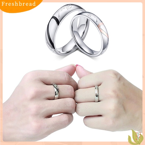 &lt; Freshbread &gt; Wanita Pria Cinta Bentuk Hati Janji Band Cincin Untuk Pasangan Kekasih Pernikahan Perhiasan