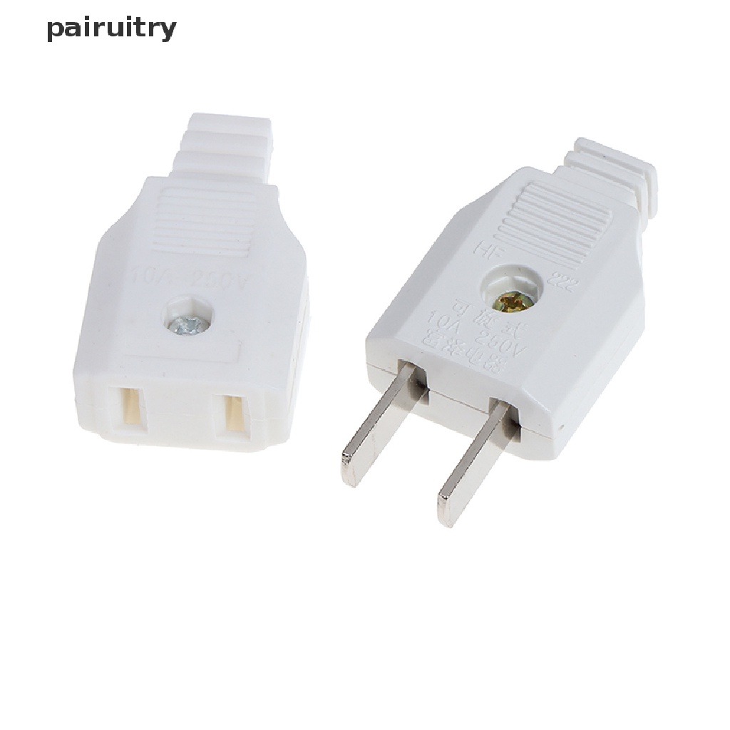 Prt US 2pin Gepeng AC Listrik Power Male Plug Female Socket Outlet Adaptor Kawat PRT