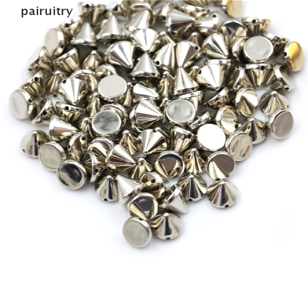 Prt 100Pcs 10mm Stud Bulat Spike Rivet Kerajinan Tas Kulit Diy Craft Aksesoris PRT