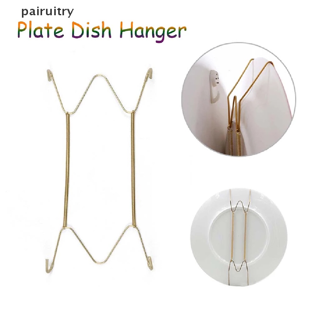 Gantungan Piring Pajangan Dinding PRT W Type Dekorasi Dish Spring Holder Invisible Hook PRT