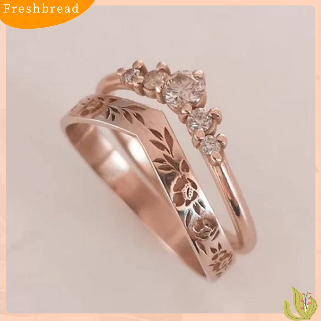 &lt; Freshbread &gt; 1pasang Finger Circlet Warna Solid Romantis V Shape Garland Shape Matching Women Circlet Set Hadiah Pernikahan