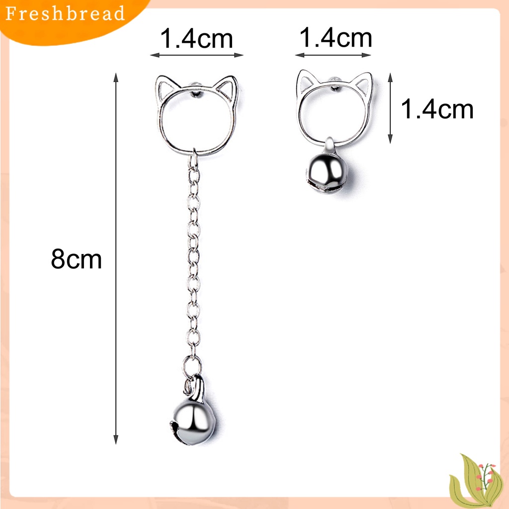 &lt; Freshbread &gt; 1pasang Piercing Ear Stud Anting Tusuk Tema Kucing Hias Tembaga Untuk Pesta