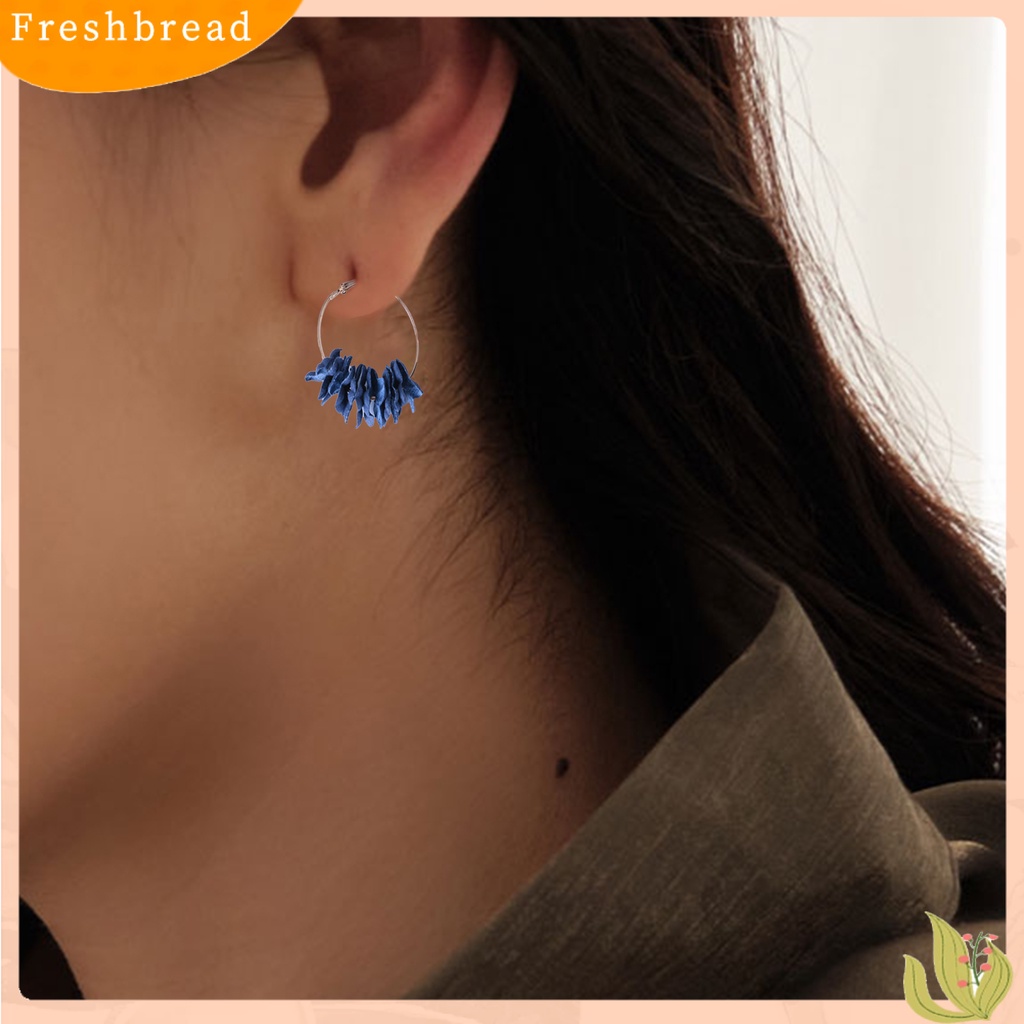 &lt; Freshbread &gt; 2Pcs Wanita Gadis Eardrop Kelopak Anting Hoop Perhiasan Fashion Sederhana Untuk Pesta