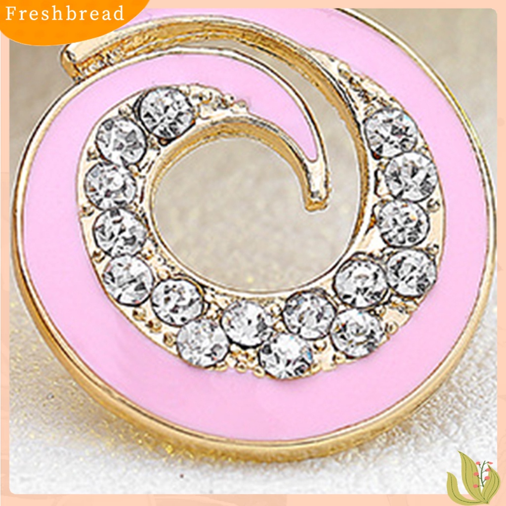 &lt; Freshbread &gt; 1pasang Anting Wanita Berlian Imitasi Warna Kontras Anting Drop Stainless Bulat Untuk Pacaran