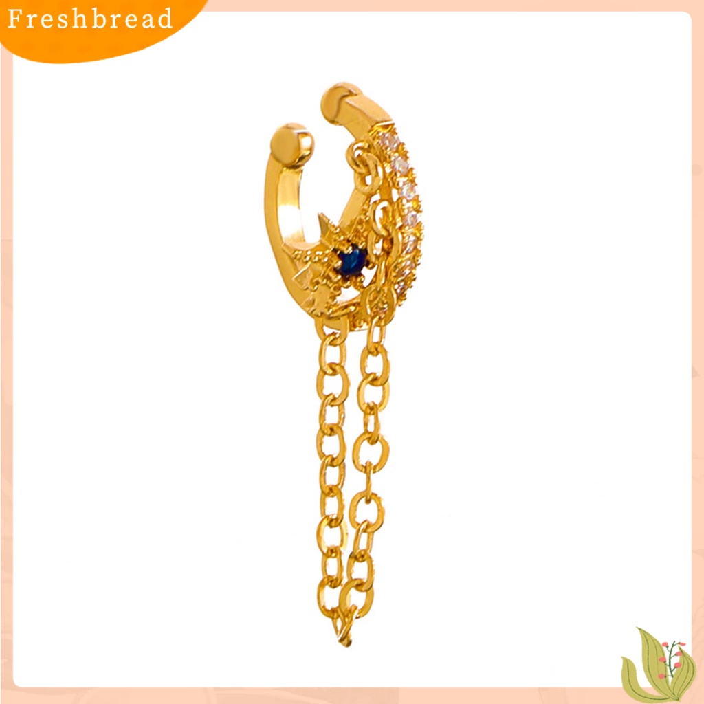 &lt; Freshbread &gt; 1Pc Klip Telinga Pengerjaan Indah Non-Piercing Tembaga Ear Cuff Fashion Anting Rumbai Untuk Pesta