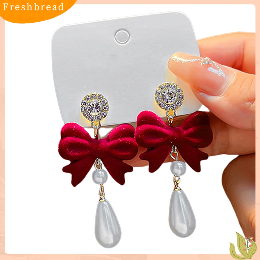 &lt; Freshbread &gt; 1pasang Anting Pejantan Motif Geometris Gaya Cina Temperamen Liontin Electroplating Dekorasi Fashion Item Merah Meriah Anting Perempuan Aksesoris Pakaian