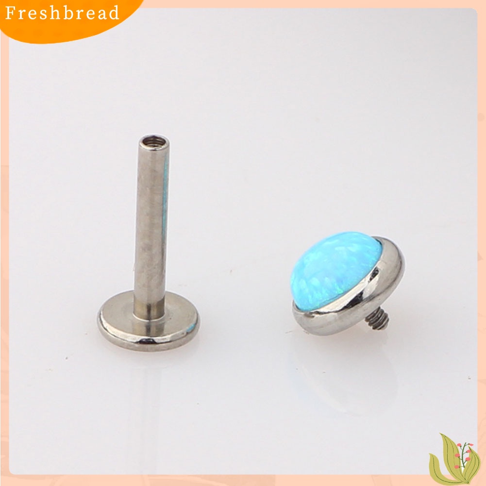 &lt; Freshbread &gt; 1Pc Pria Wanita Imitasi Opal Labret Bibir Cincin Telinga Stud Anting Perhiasan Tindik Tubuh